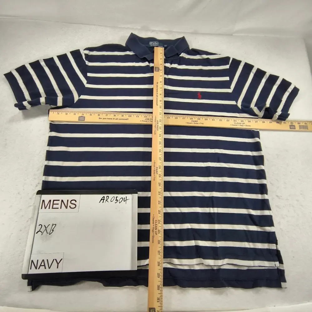 Polo by Ralph Lauren Short Sleeve Collared Polo Shirt Mens Size 2XB Navy White